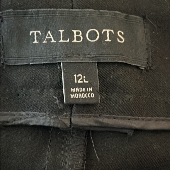 Talbots black flat front side zip mid rise pants women’s slacks Sz 12 L - Picture 5 of 7